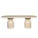 Showcasing Nomila 2.2m Oval Dining Table - Light Travertine Look DT12287-CO Dining Table by Calibre Furniturs