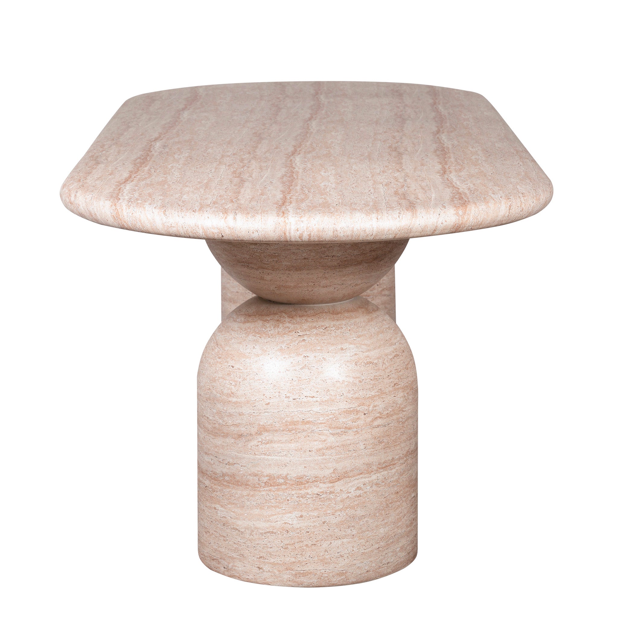 CDT12287-CO 2.2m Oval Dining Table - Light Travertine Look