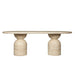 Showcasing Nomila 2.2m Oval Dining Table - Light Travertine Look DT12287-CO Dining Table by Calibre Furniturs