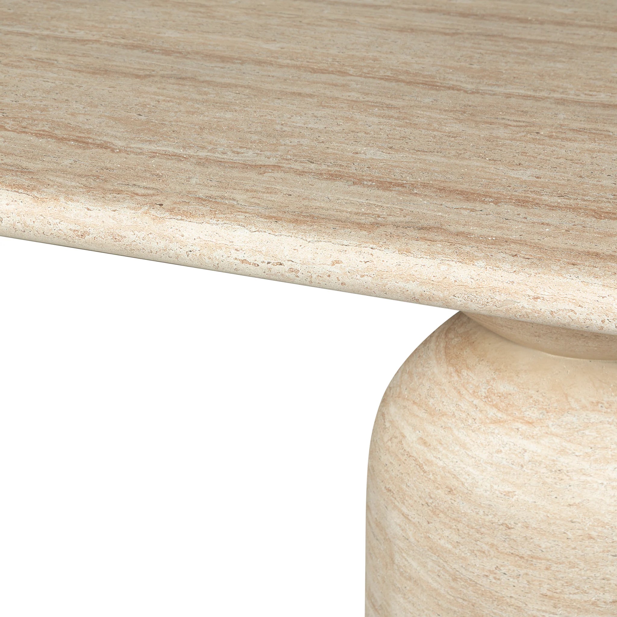 Nomila 2.2m Oval Dining Table - Light Travertine Look