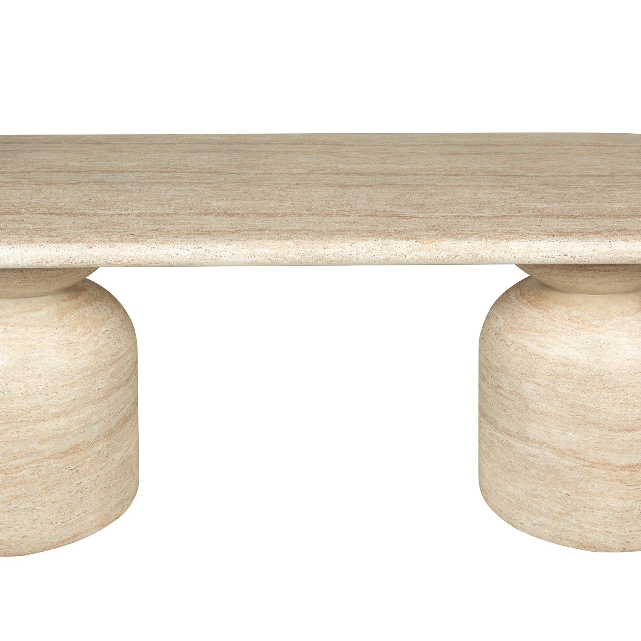 Nomila 2.2m Oval Dining Table - Light Travertine Look