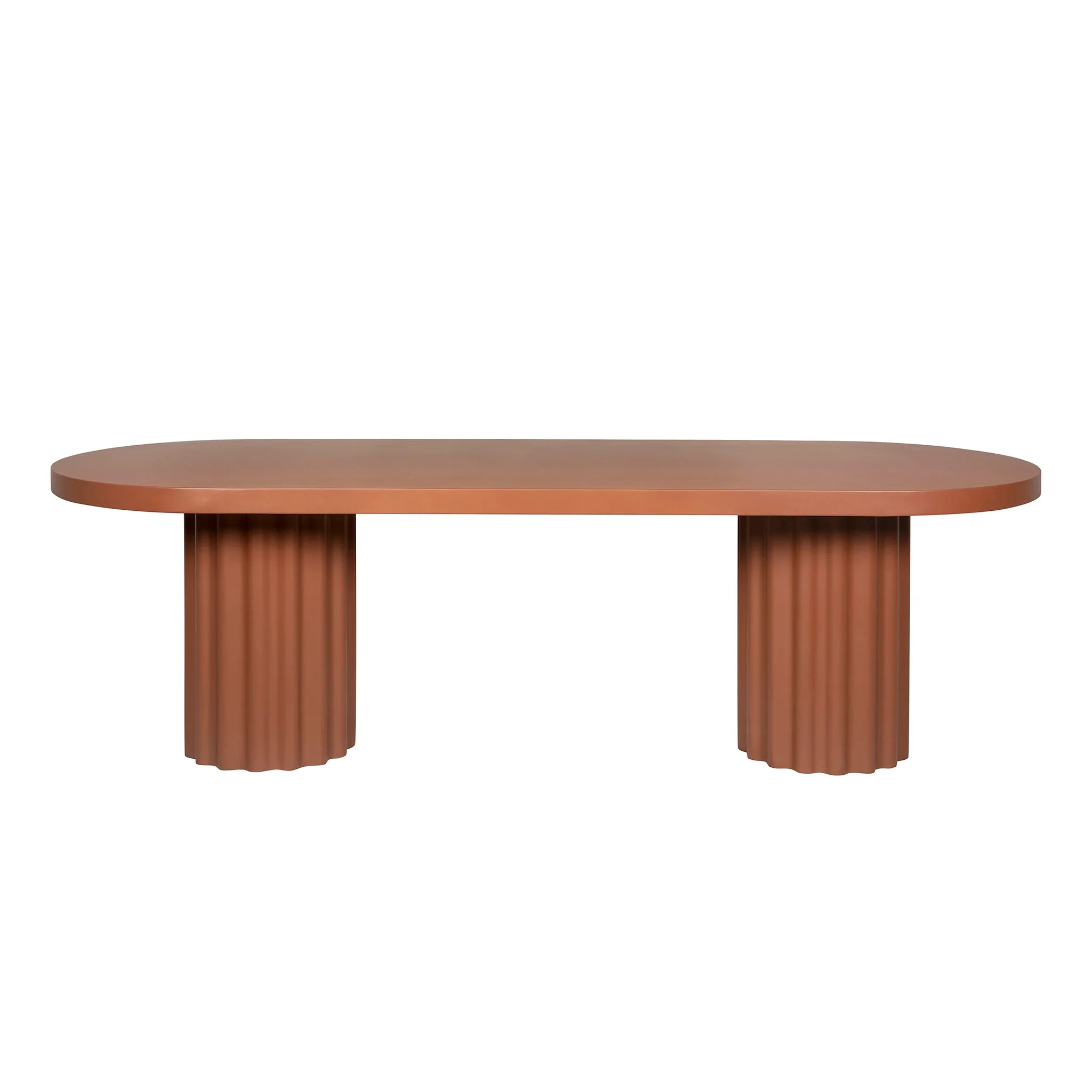 Showcasing Remoria 2.4m Concrete Dining Table - Terracotta DT12289-CO Dining Table by Calibre Furniturs