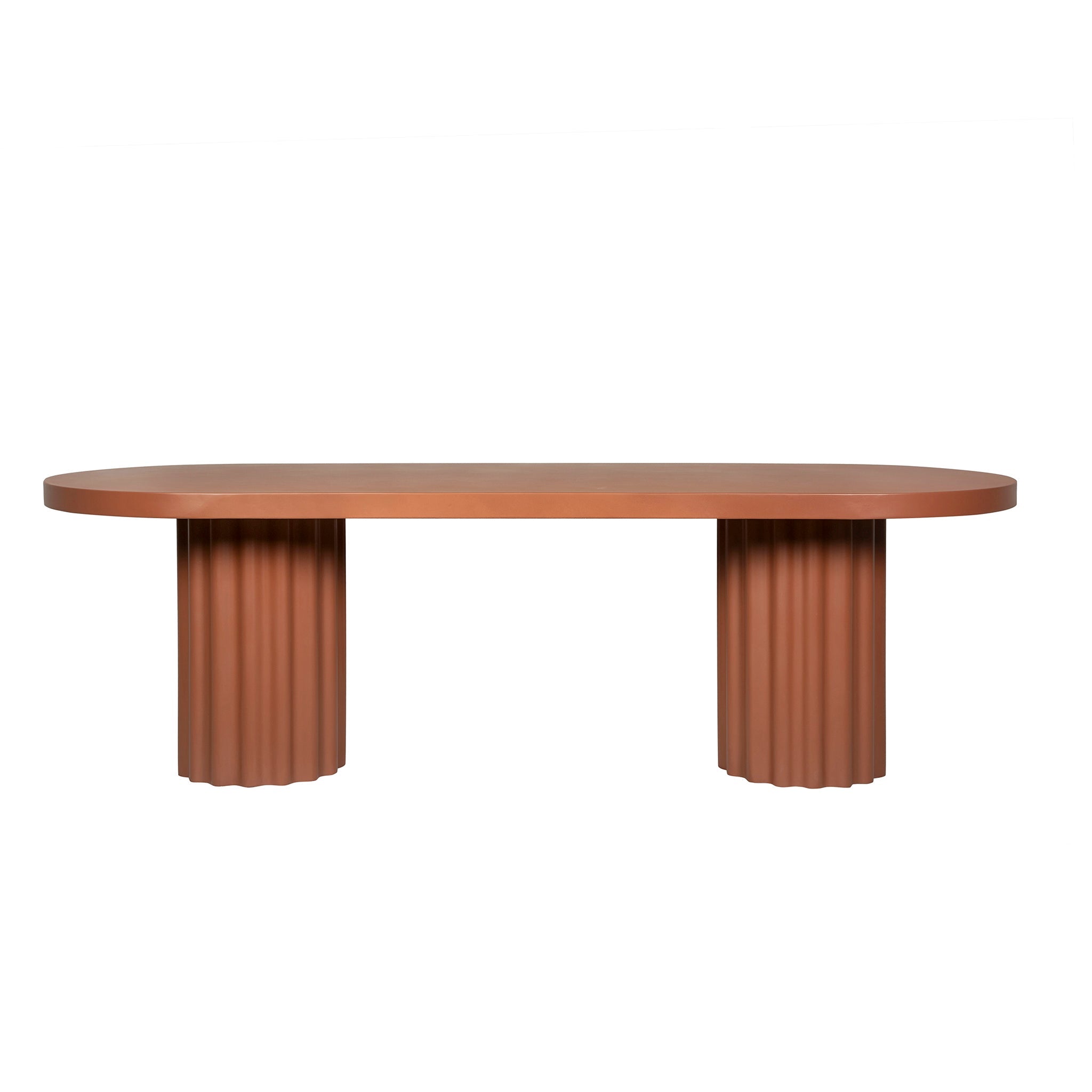 2.4m Concrete Dining Table - Terracotta