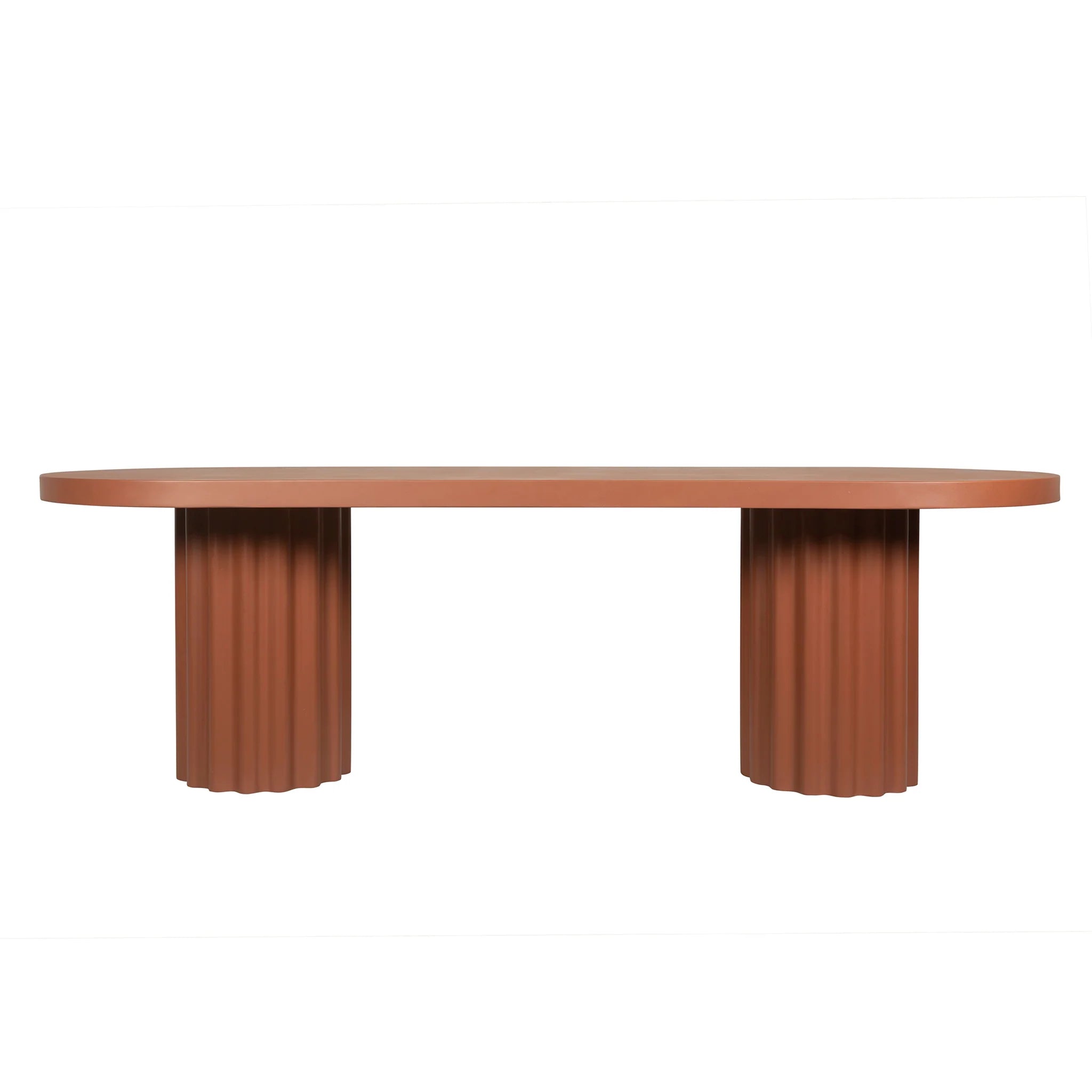 Showcasing Remoria 2.4m Concrete Dining Table - Terracotta DT12289-CO Dining Table by Calibre Furniturs