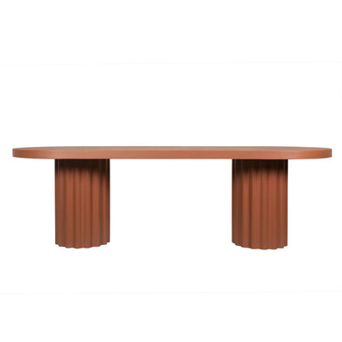 Showcasing Remoria 2.4m Concrete Dining Table - Terracotta DT12289-CO Dining Table by Calibre Furniturs