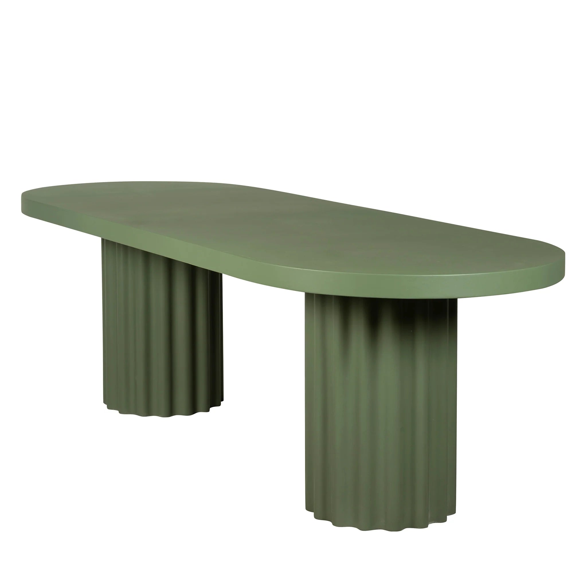 Cotovela 2.4m Concrete Dining Table - Green
