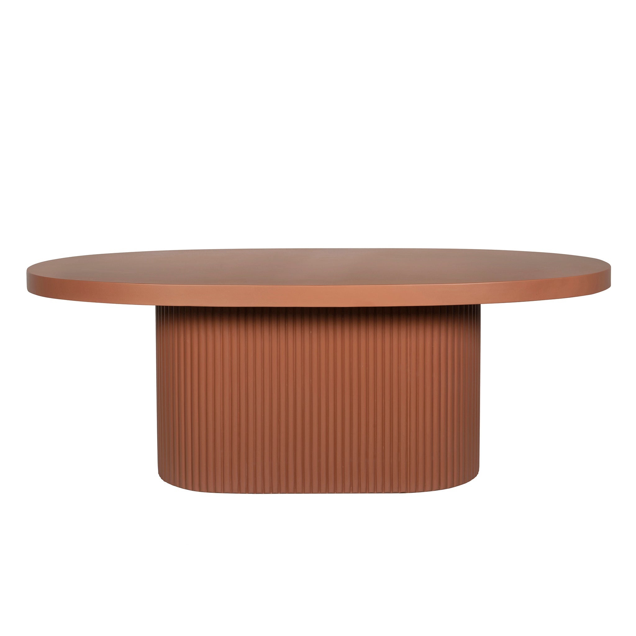 CDT12297-CO 2m Concrete Oval Dining Table - Terracotta