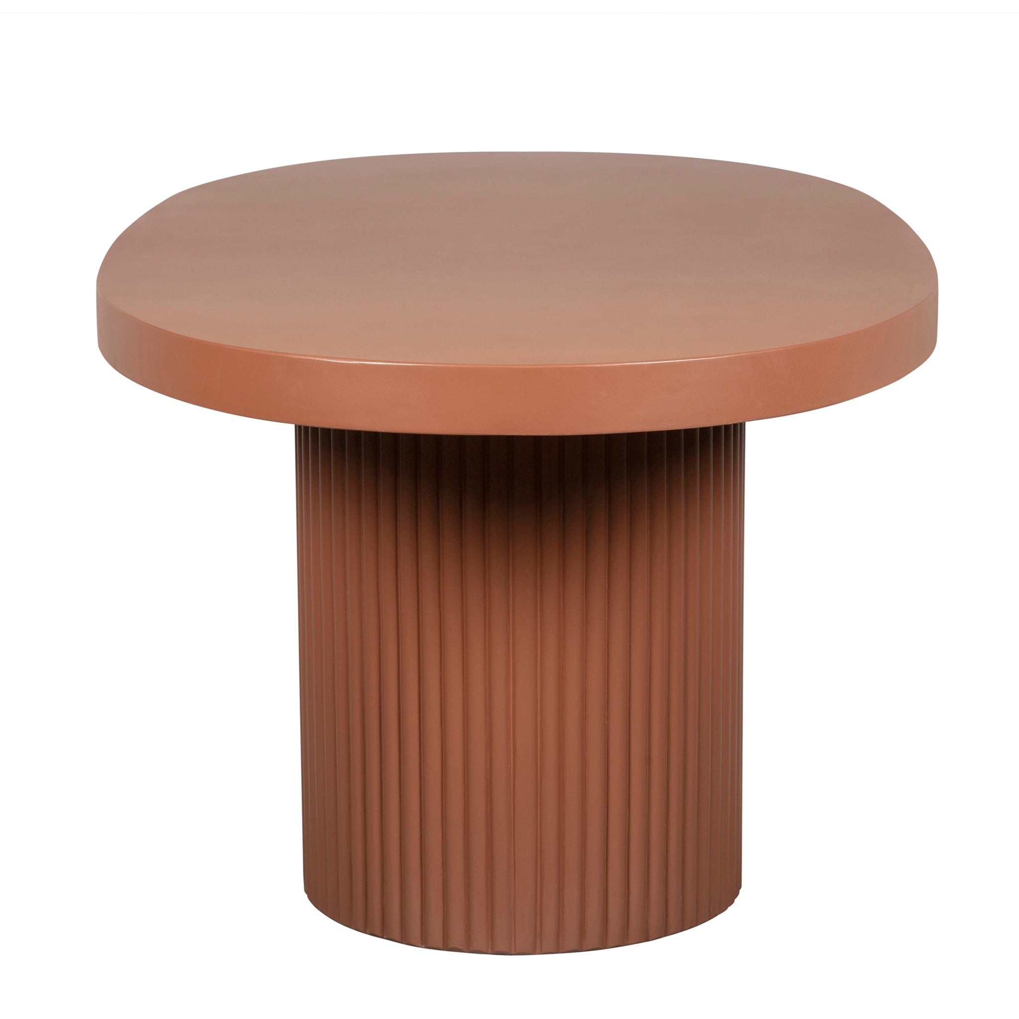 CDT12297-CO 2m Concrete Oval Dining Table - Terracotta