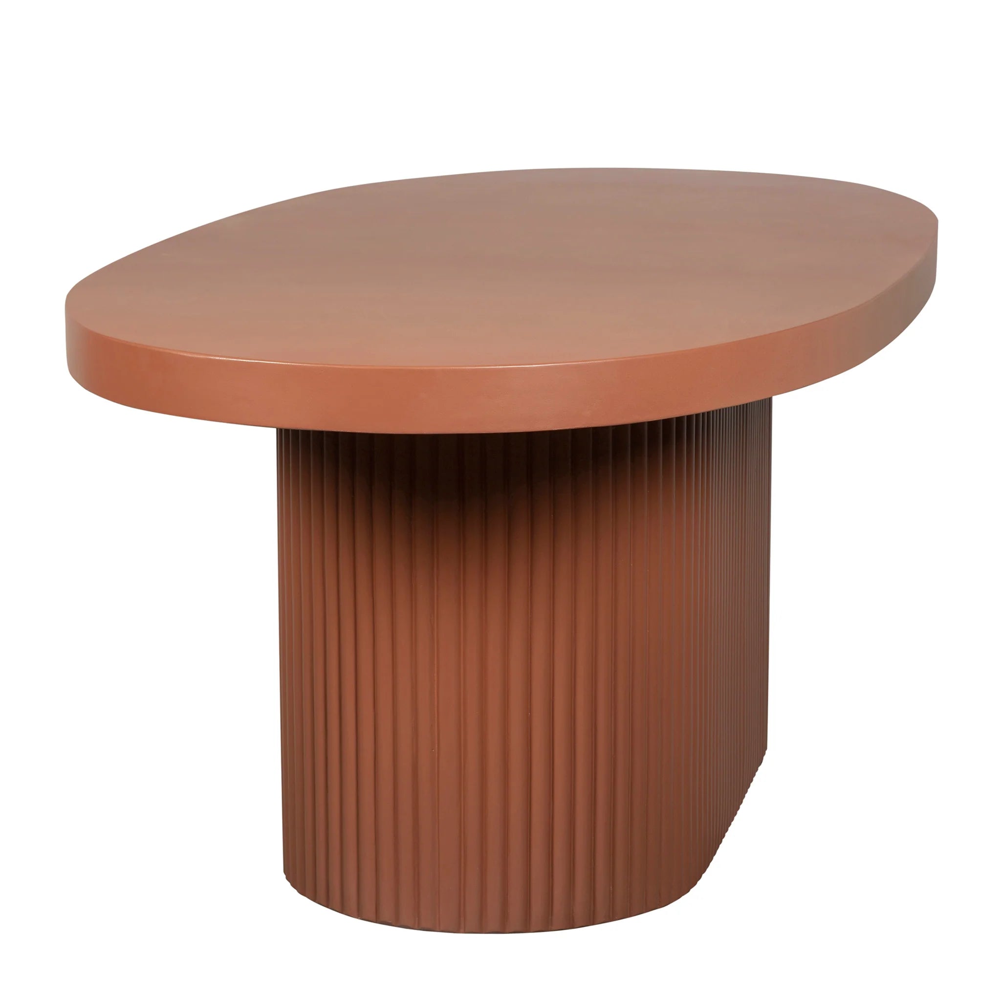 Sikovela 2m Concrete Oval Dining Table - Terracotta