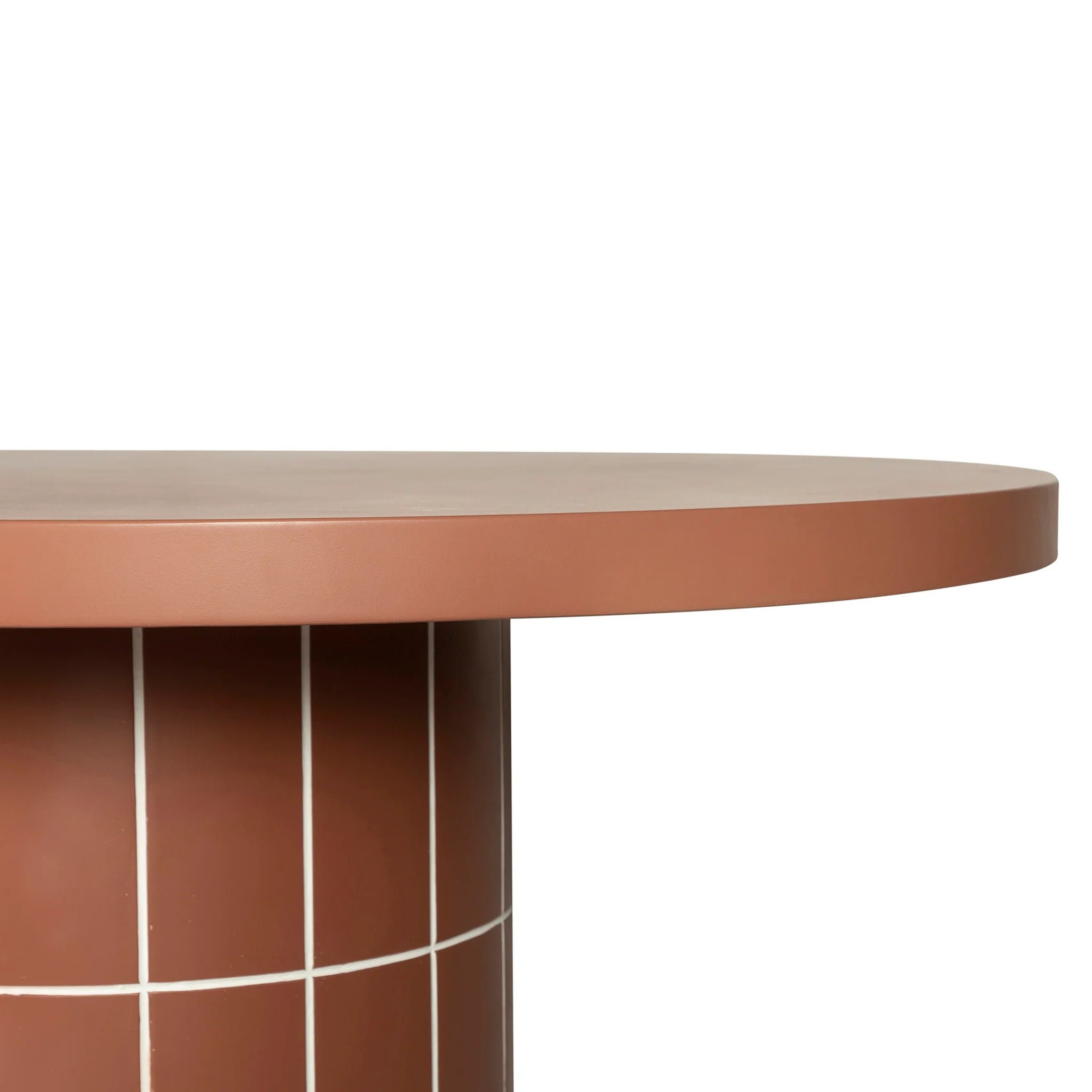 Minova 2m Concrete Oval Dining Table- - Terracotta