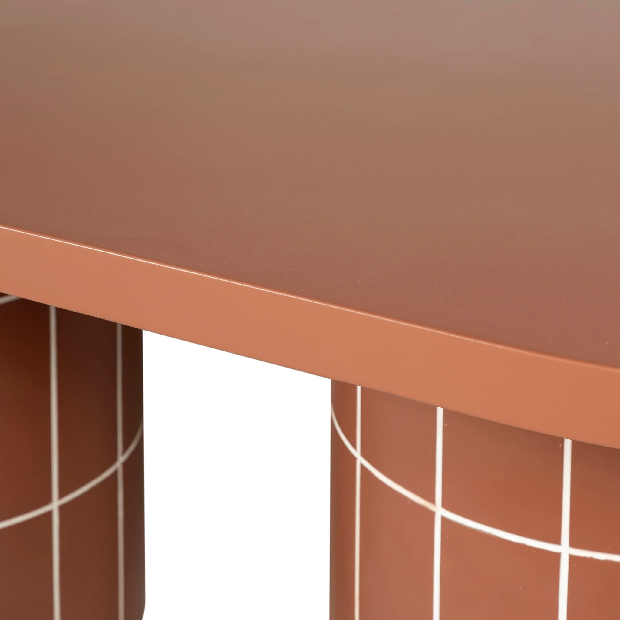 Minova 2m Concrete Oval Dining Table- - Terracotta