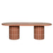 Showcasing Tadeno 2.4m Concrete Oval Dining Table - Terracotta DT12300-CO Dining Table by Calibre Furniturs