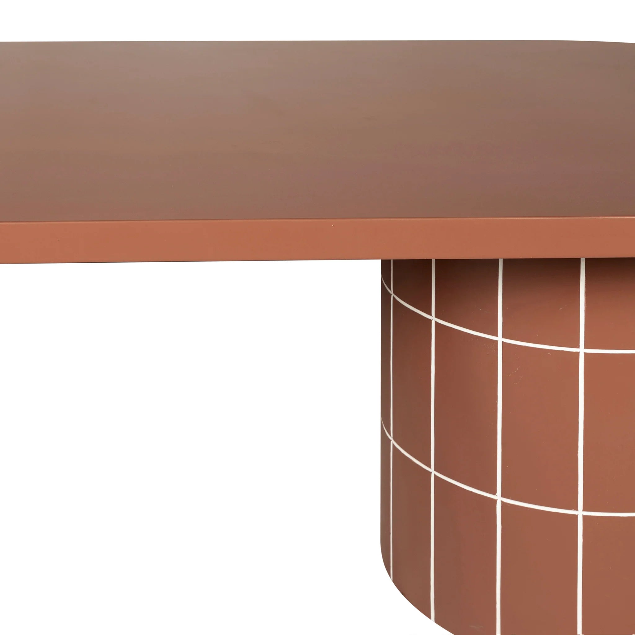 Tadeno 2.4m Concrete Oval Dining Table - Terracotta