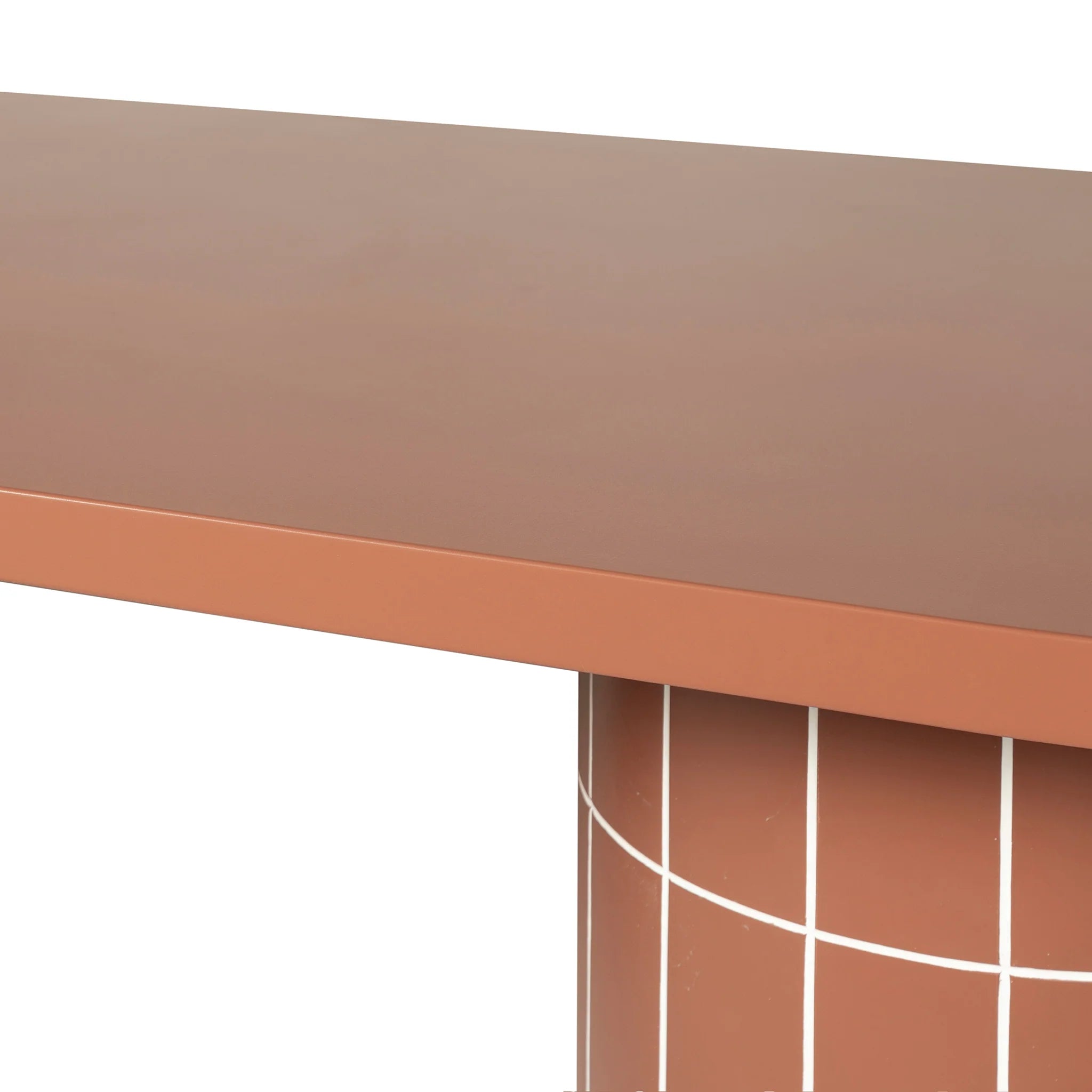 Tadeno 2.4m Concrete Oval Dining Table - Terracotta