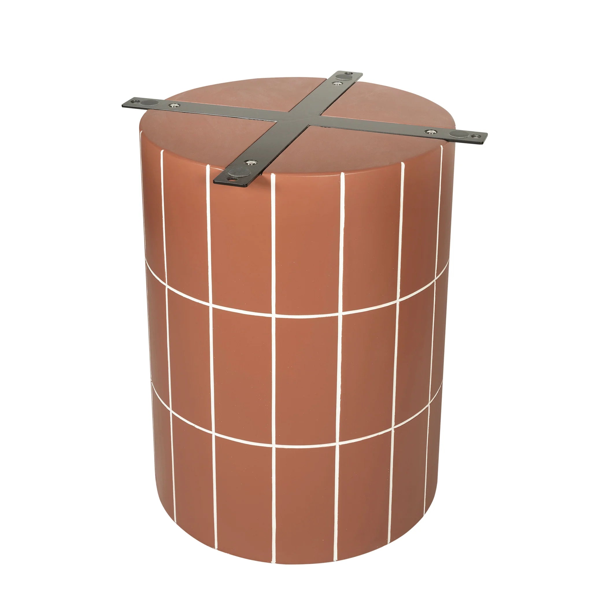 Podola 1.4m Concrete Round Dining Table - Terracotta