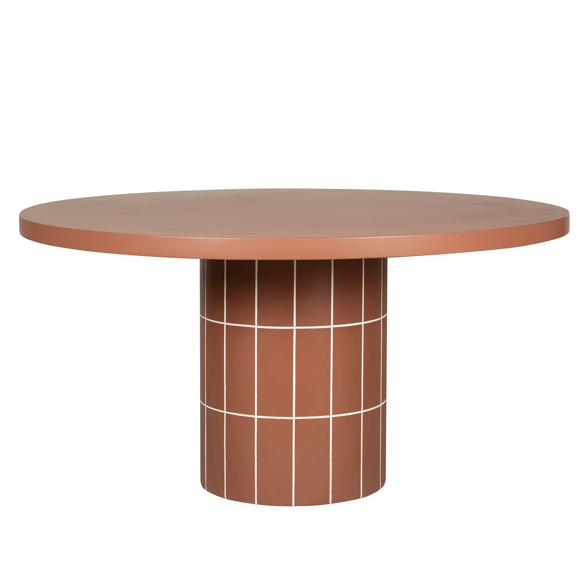 CDT12301-CO 1.4m Concrete Round Dining Table - Terracotta