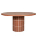 Showcasing Podola 1.4m Concrete Round Dining Table - Terracotta DT12301-CO Dining Table by Calibre Furniturs