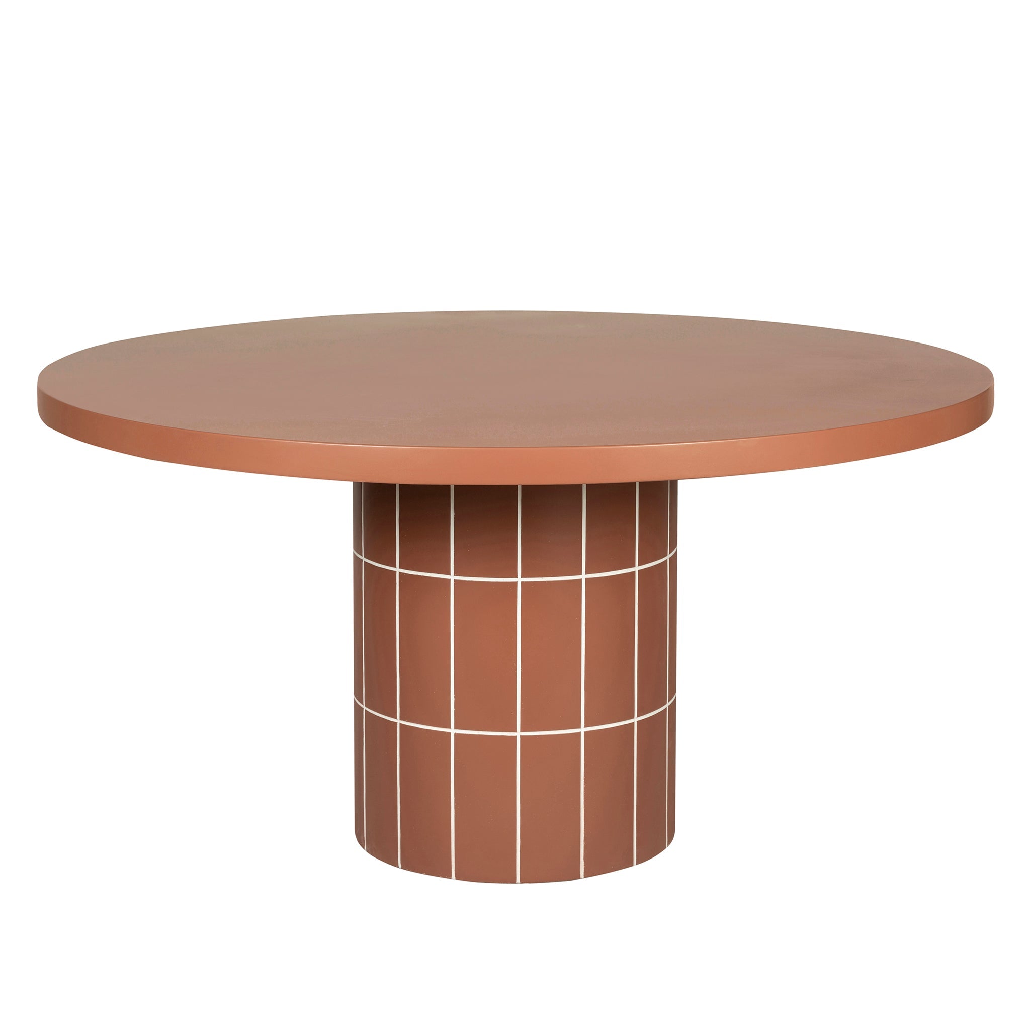 1.4m Concrete Round Dining Table - Terracotta