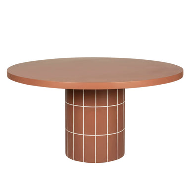 Showcasing Podola 1.4m Concrete Round Dining Table - Terracotta DT12301-CO Dining Table by Calibre Furniturs
