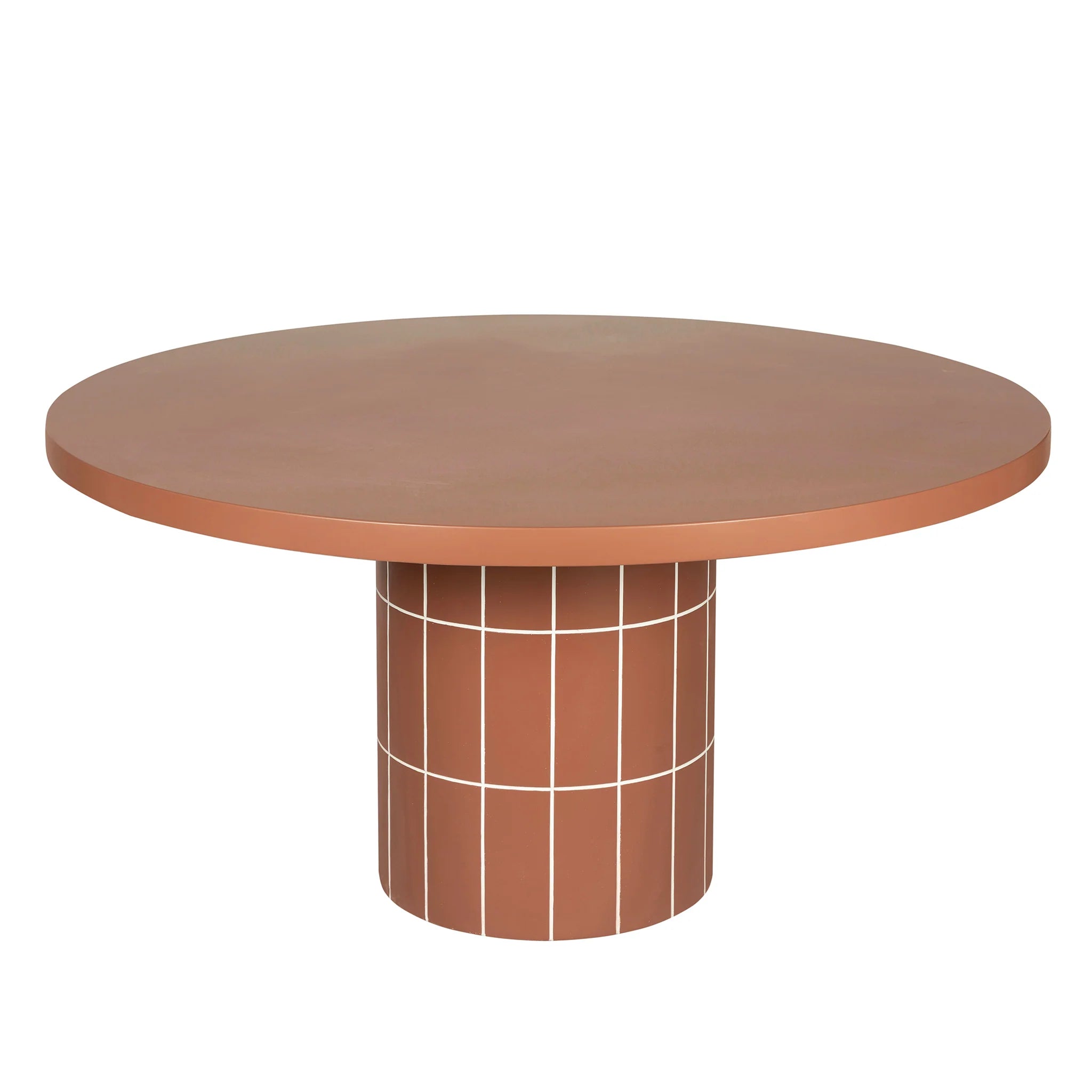 Showcasing Podola 1.4m Concrete Round Dining Table - Terracotta DT12301-CO Dining Table by Calibre Furniturs