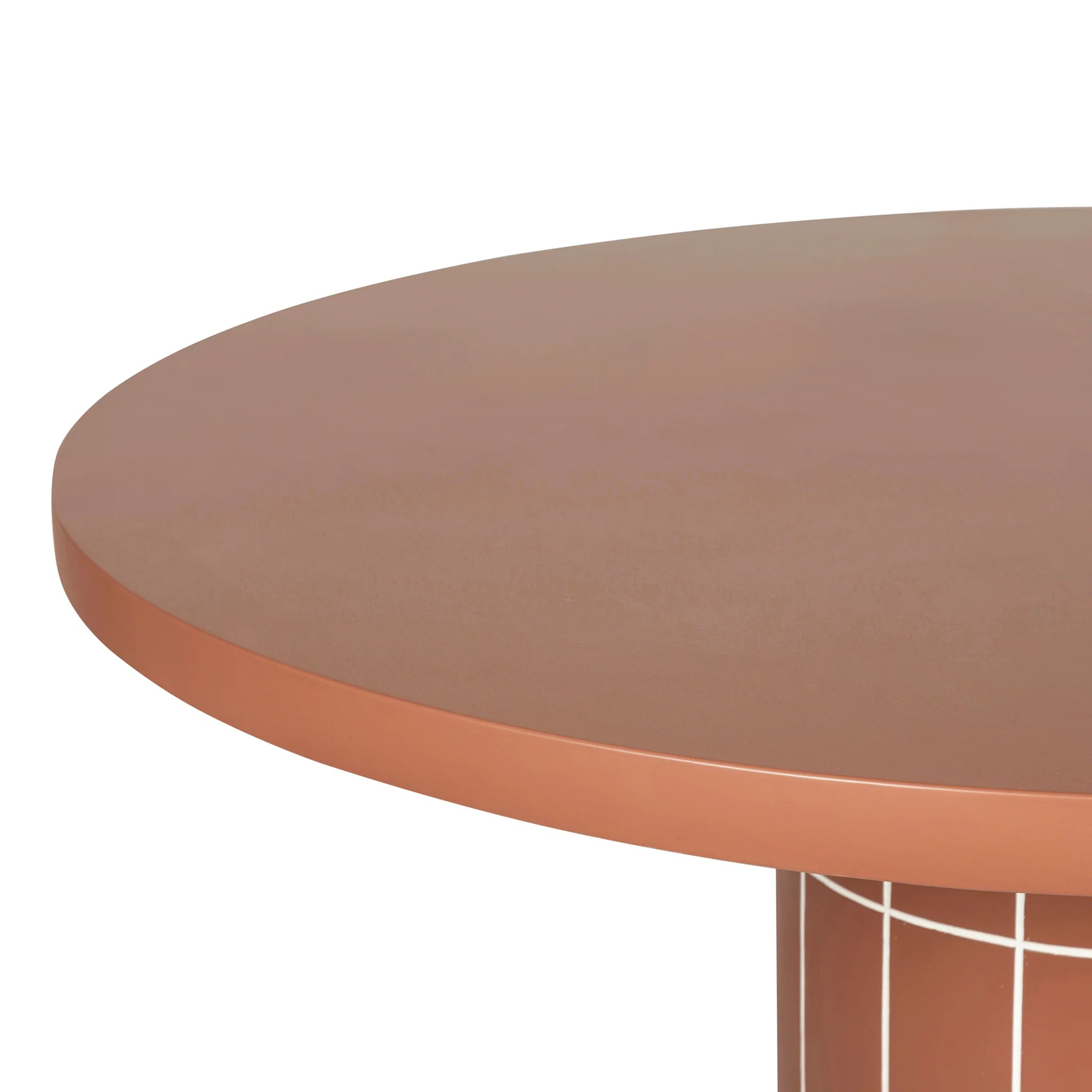 Podola 1.4m Concrete Round Dining Table - Terracotta