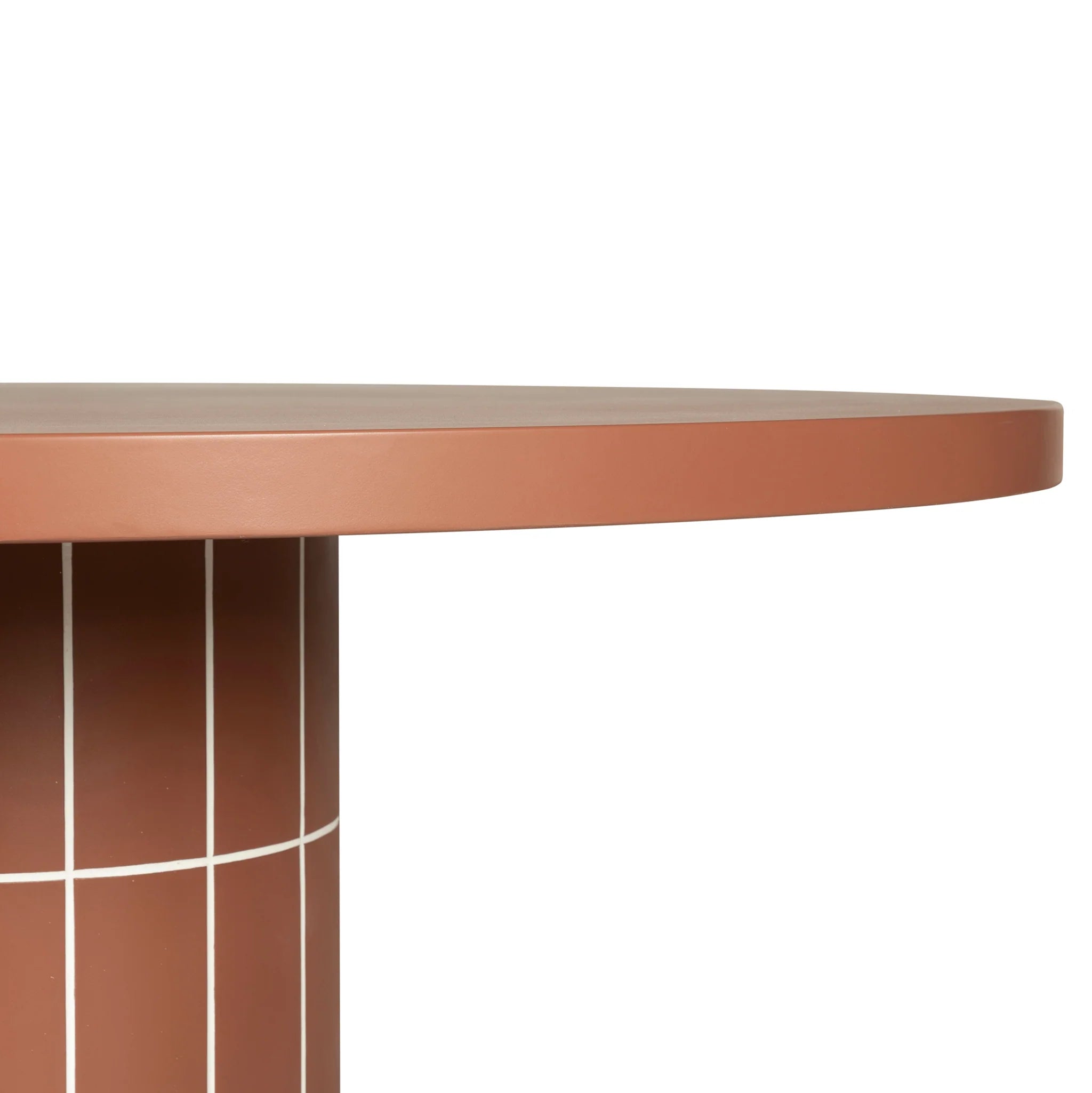 Podola 1.4m Concrete Round Dining Table - Terracotta