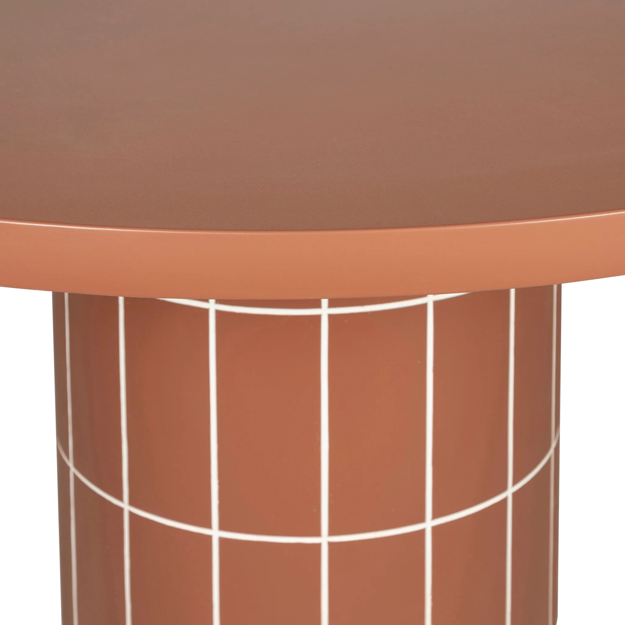 Podola 1.4m Concrete Round Dining Table - Terracotta