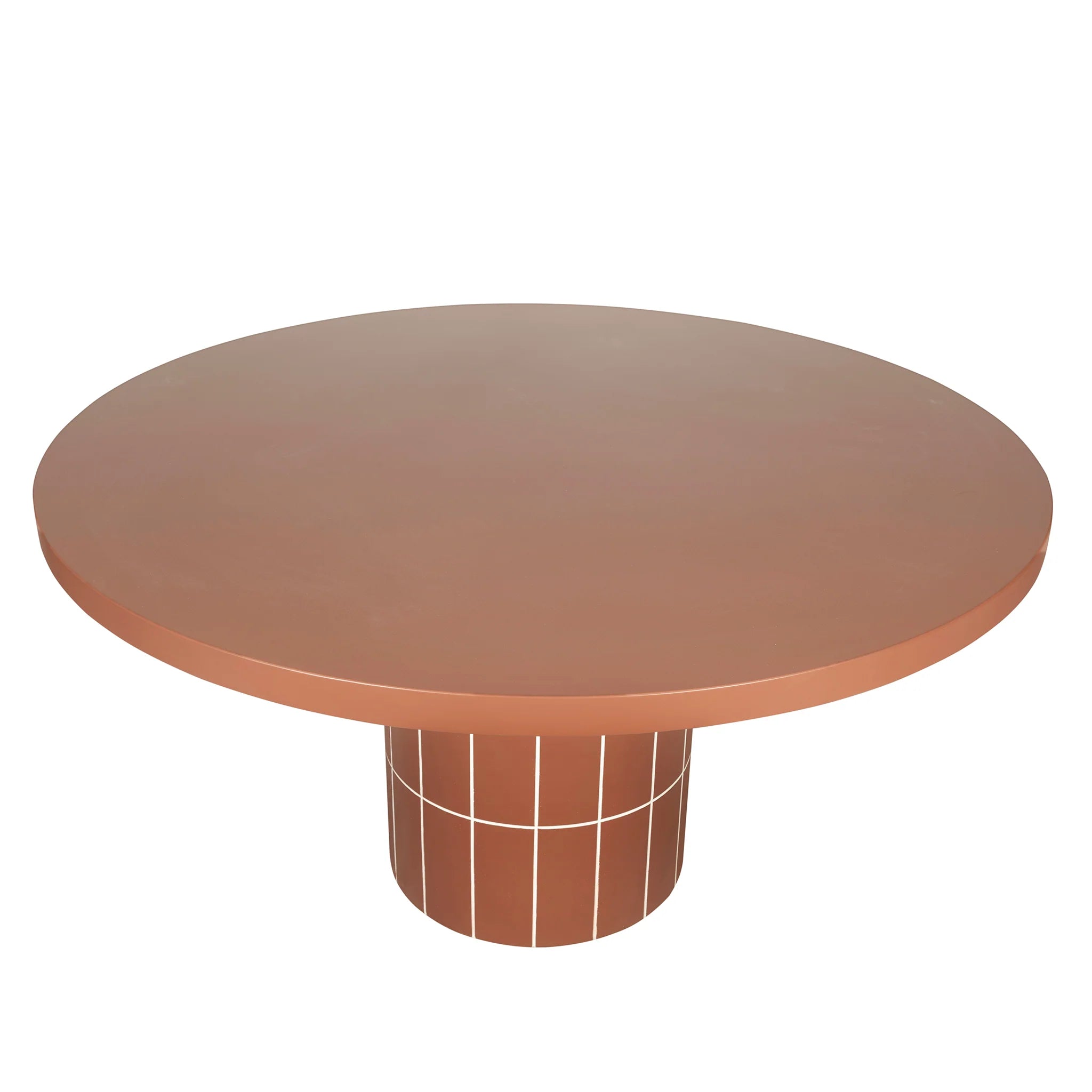Podola 1.4m Concrete Round Dining Table - Terracotta