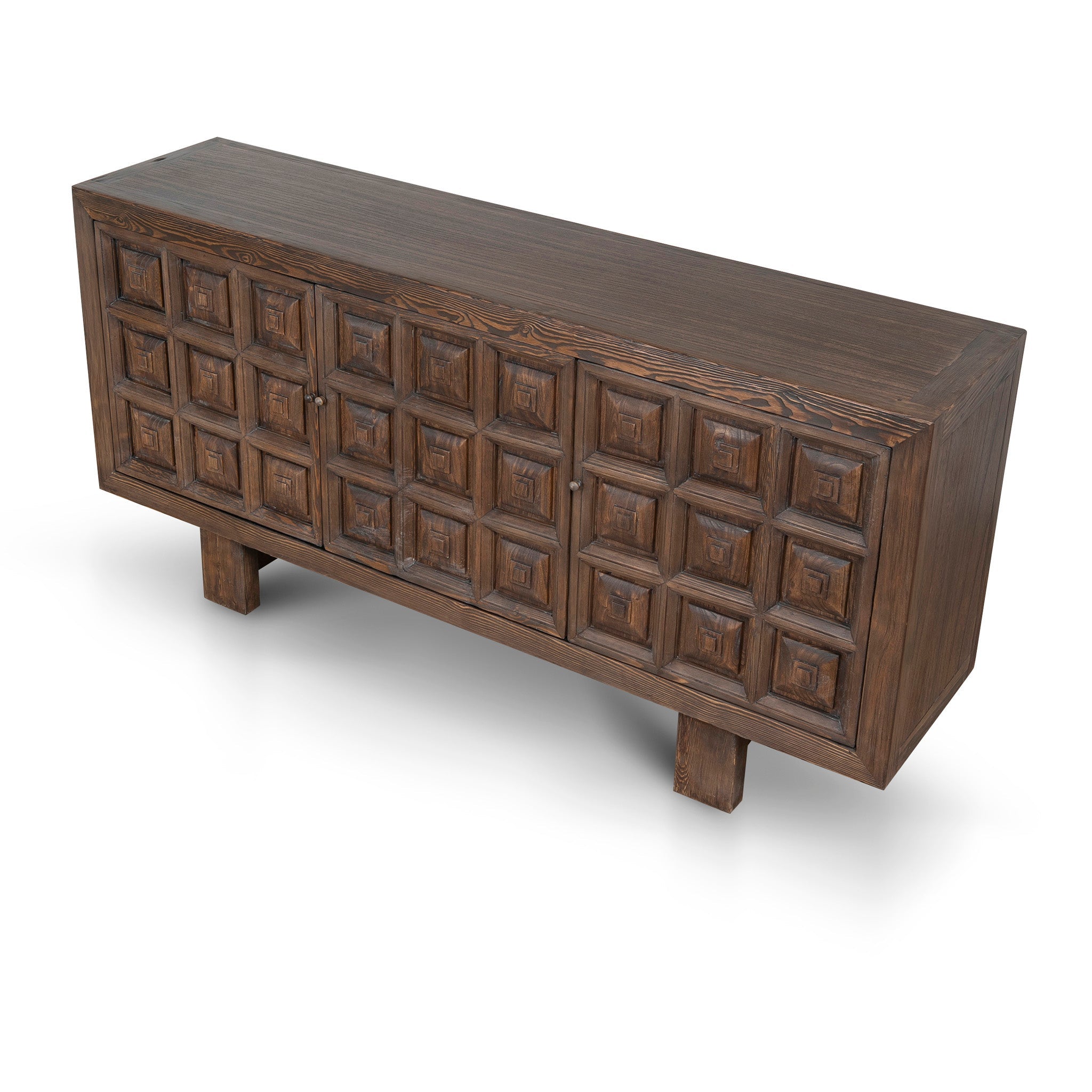 CDT12528-NA 1.83m Elm Sideboard Unit - Dark brown