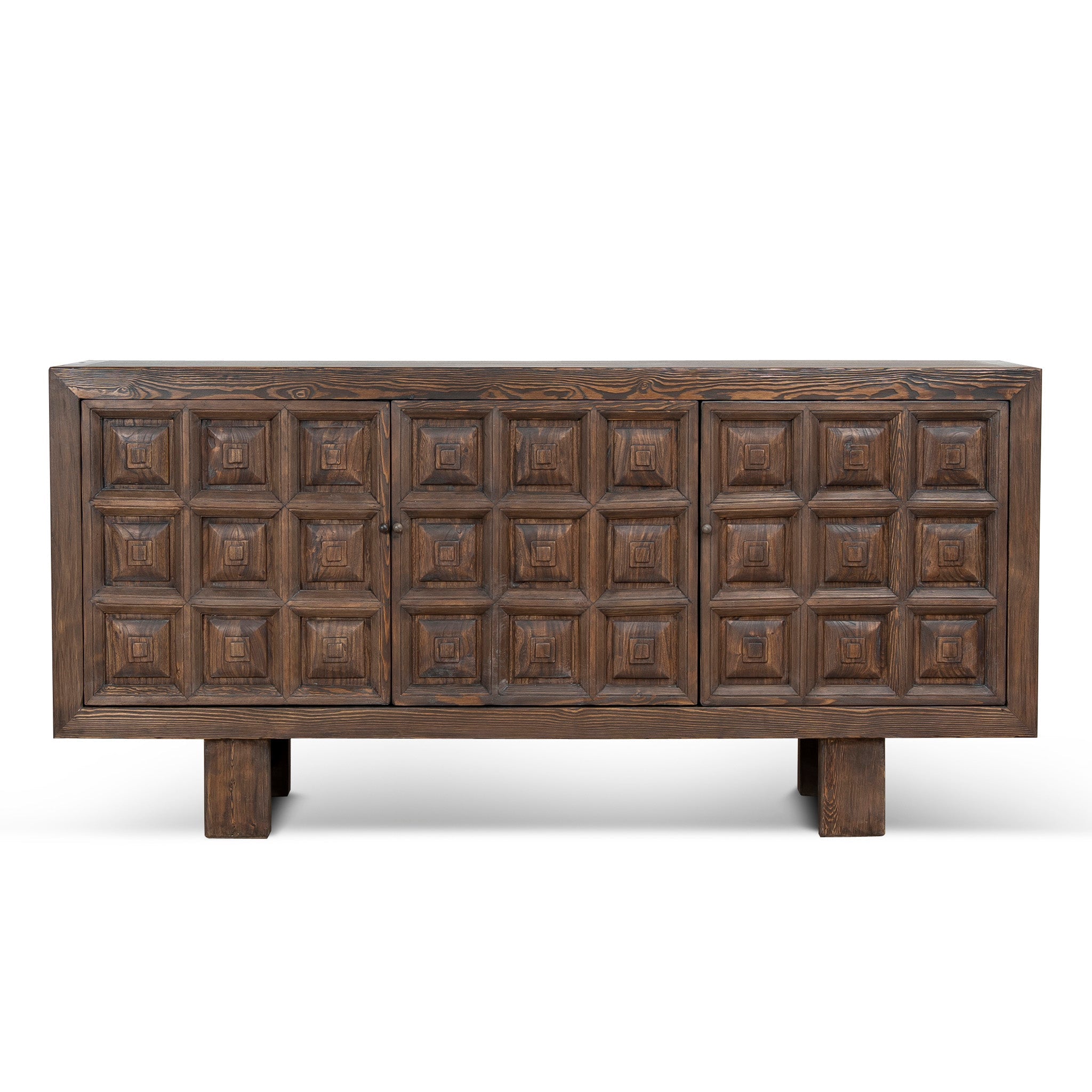 1.83m Elm Sideboard Unit - Dark brown