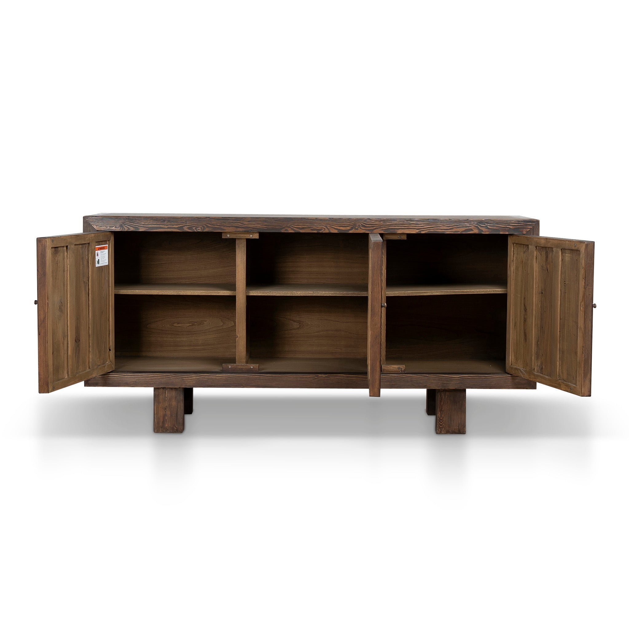 CDT12528-NA 1.83m Elm Sideboard Unit - Dark brown