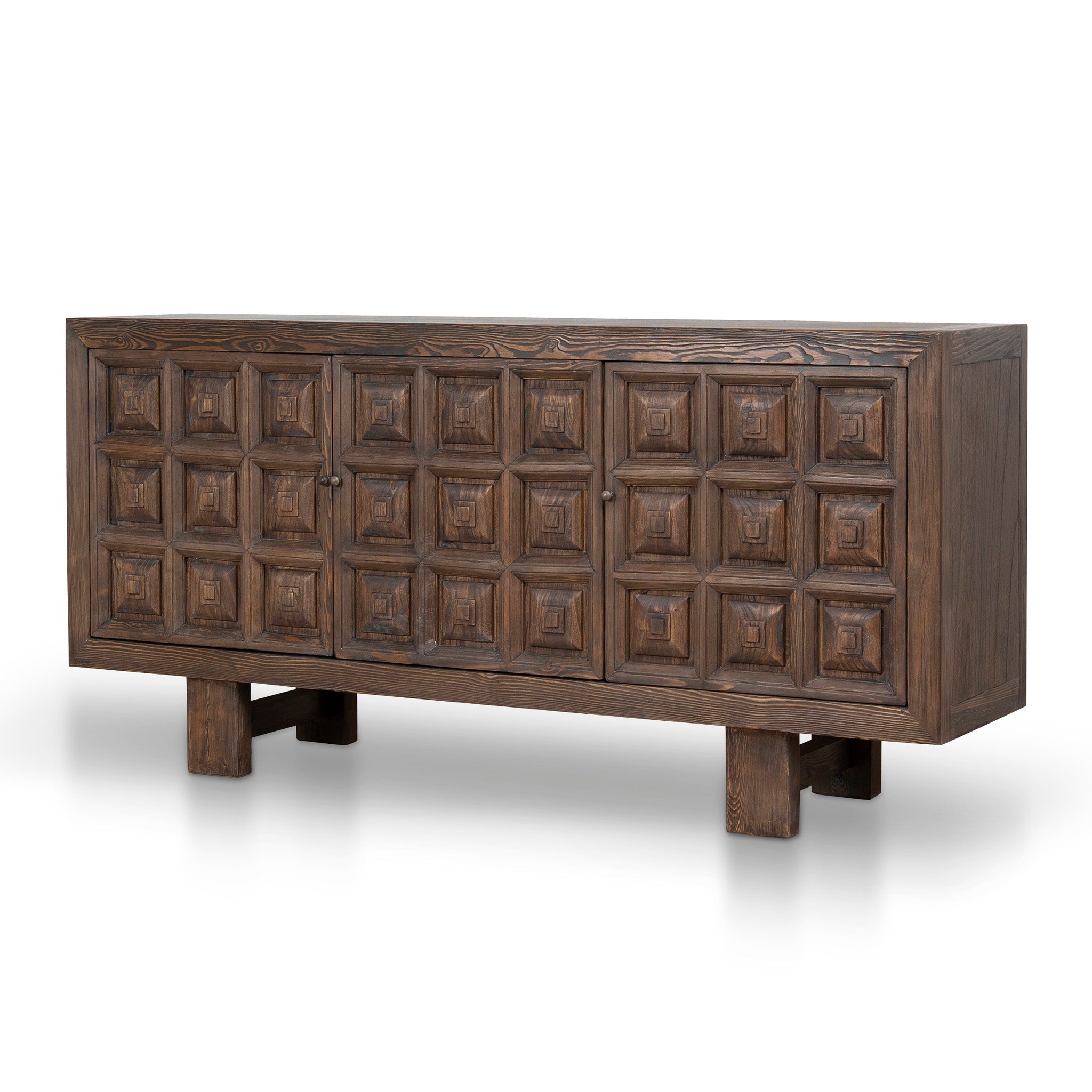 1.83m Elm Sideboard Unit - Dark brown