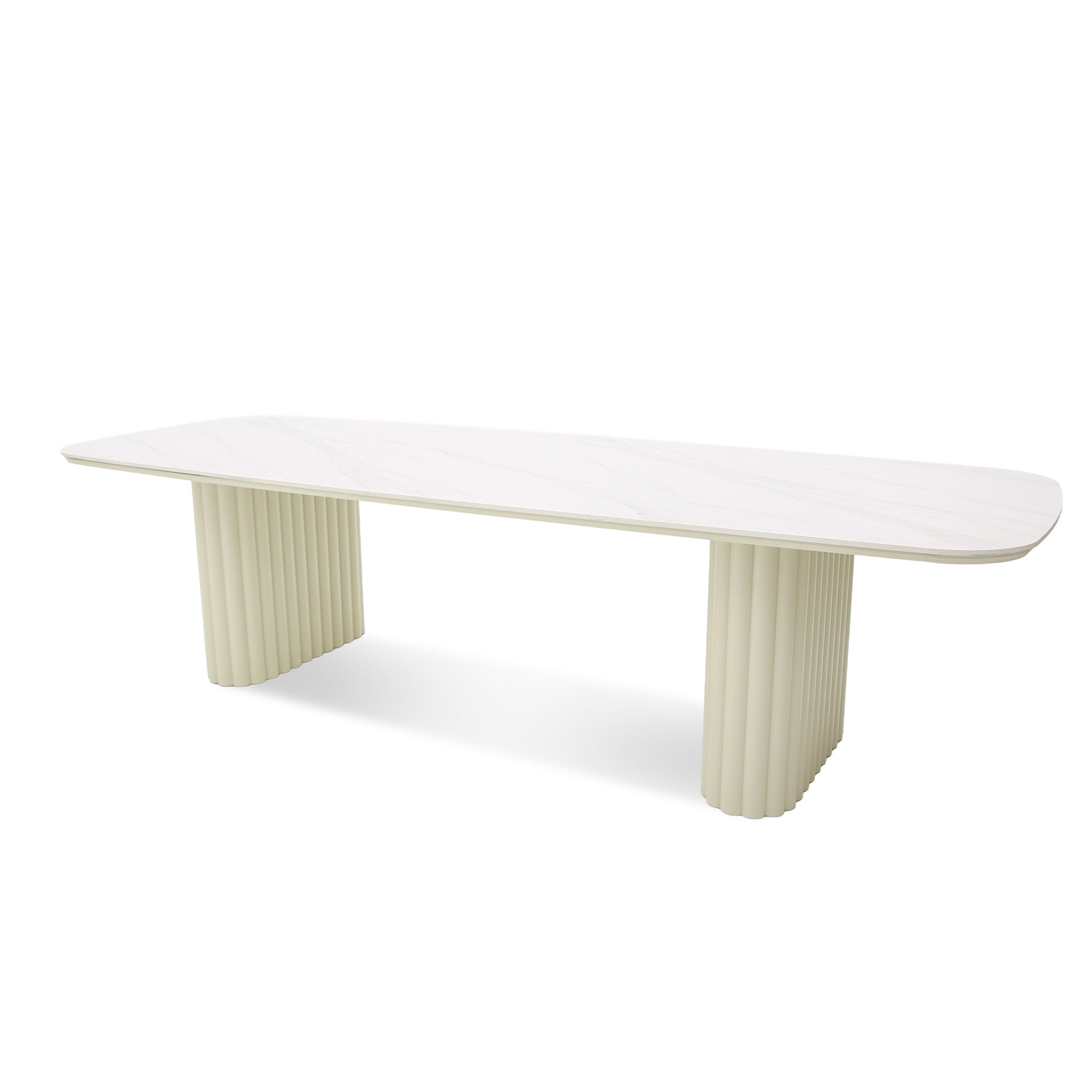 3m Stone Top Outdoor Dining Table - Snow White