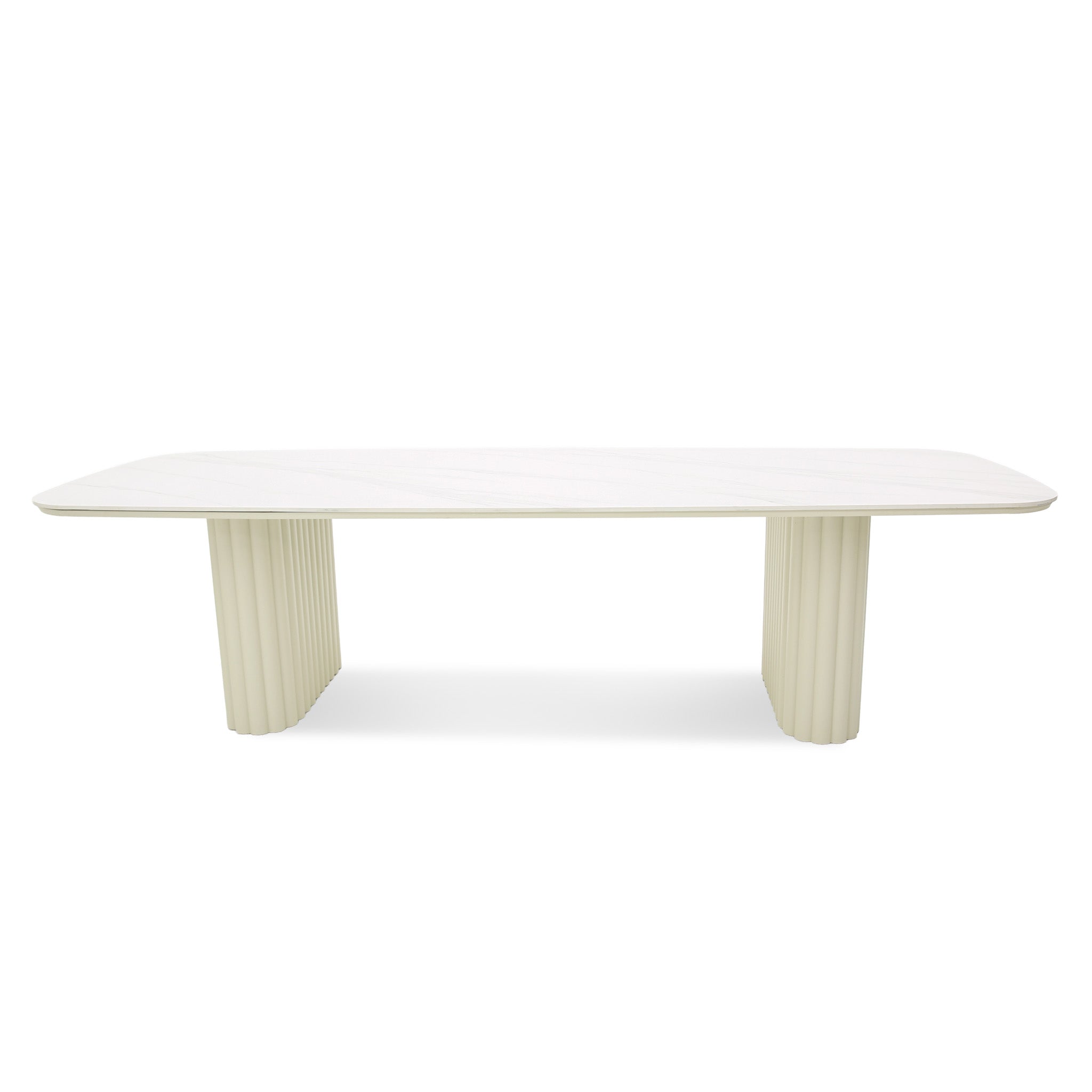 3m Stone Top Outdoor Dining Table - Snow White