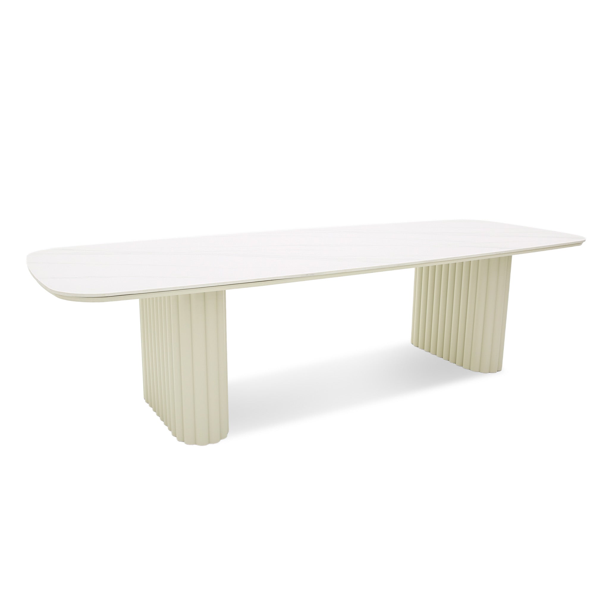 3m Stone Top Outdoor Dining Table - Snow White