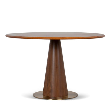 Showcasing Cicaluna 1.2m Round Dining Table - Walnut DT12649-DR Dining Table by Calibre Furniturs