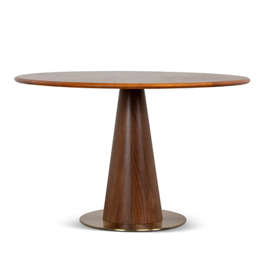 Showcasing Cicaluna 1.2m Round Dining Table - Walnut DT12649-DR Dining Table by Calibre Furniturs