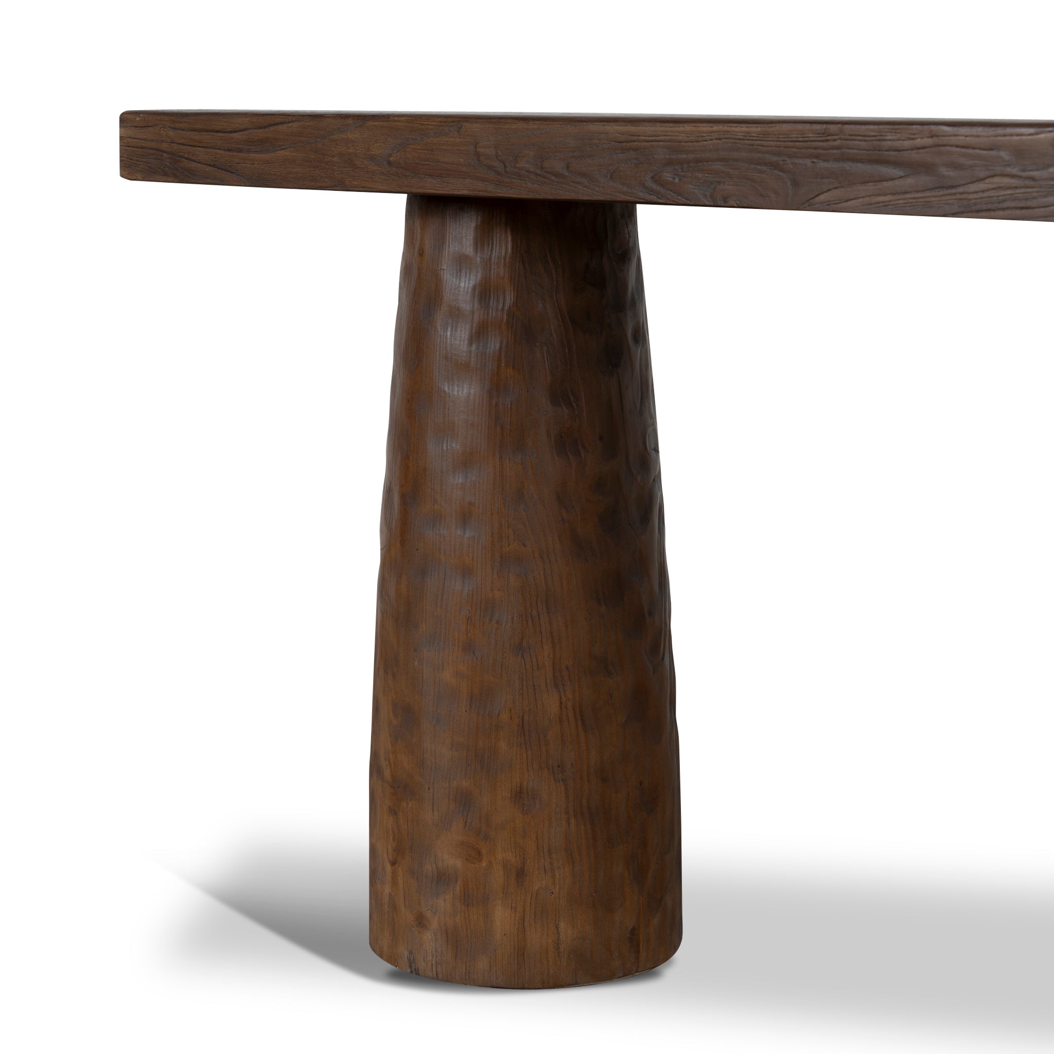 1.83m Elm Console Table - Dark Brown