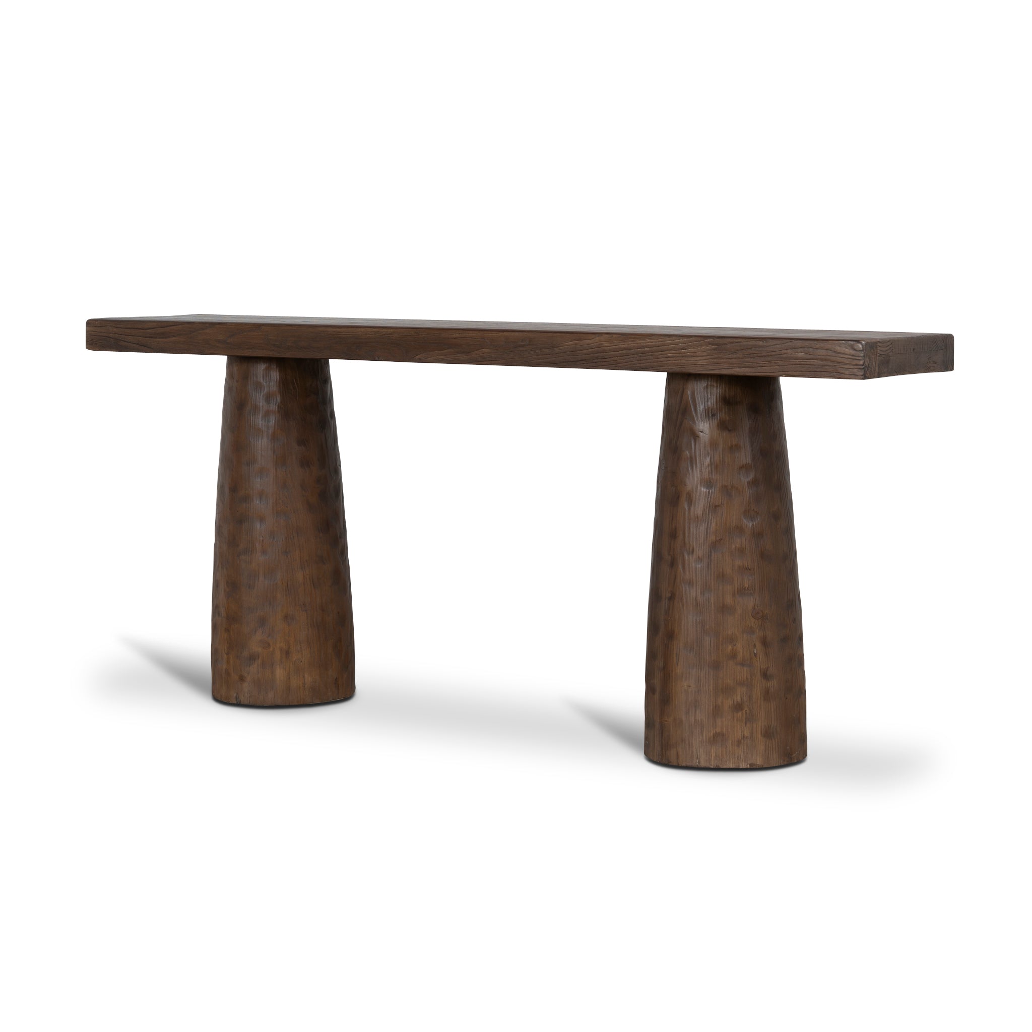 1.83m Elm Console Table - Dark Brown