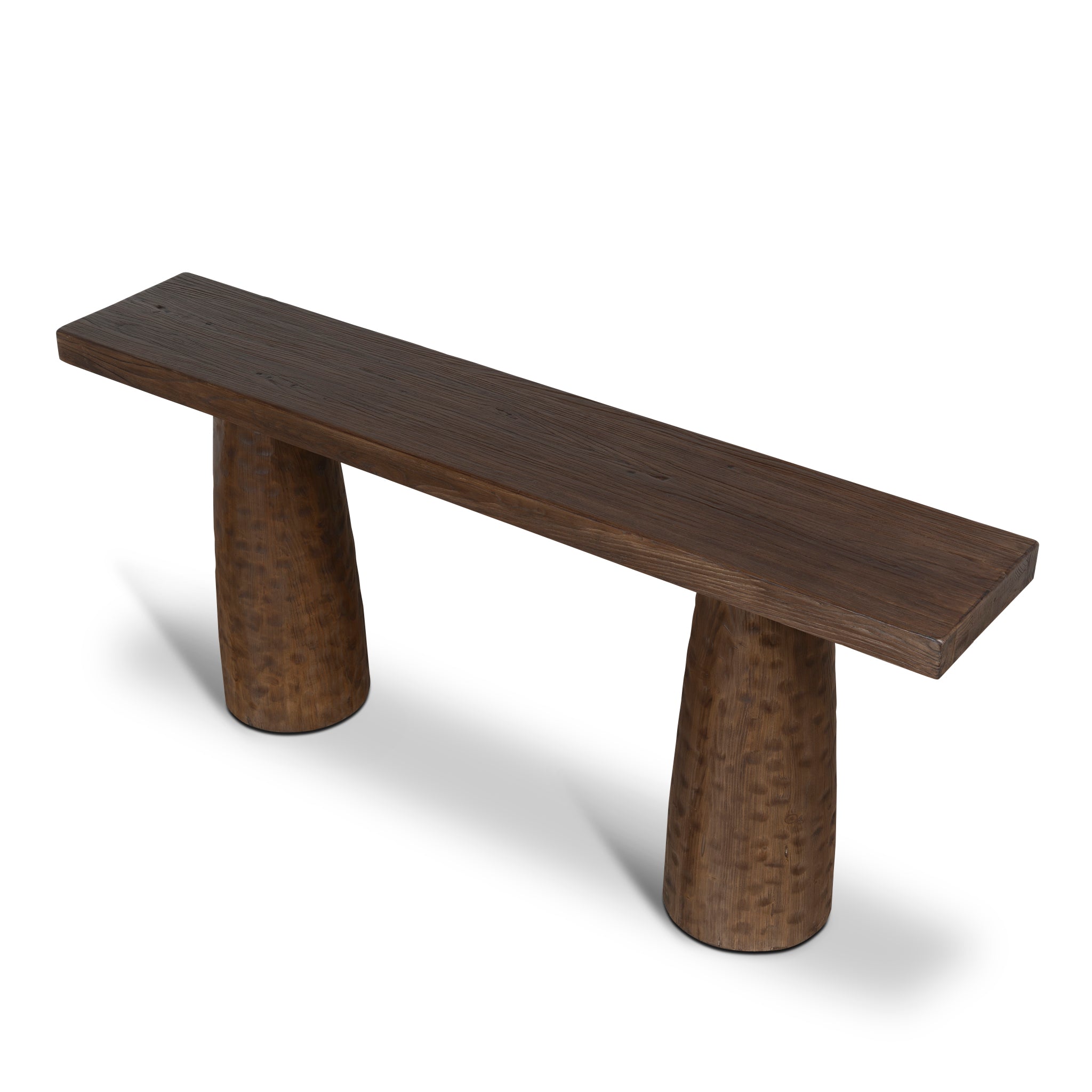 1.83m Elm Console Table - Dark Brown