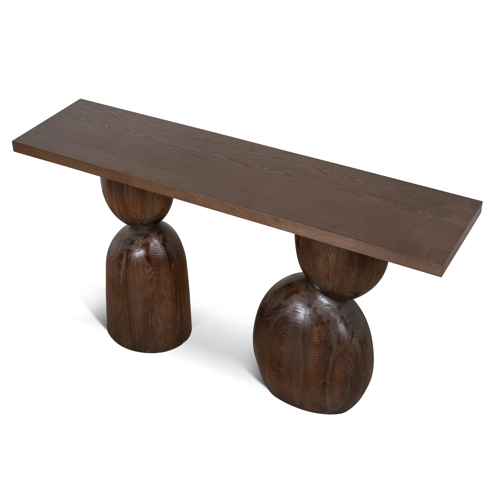 1.6m Elm Console Table - Walnut - image 3