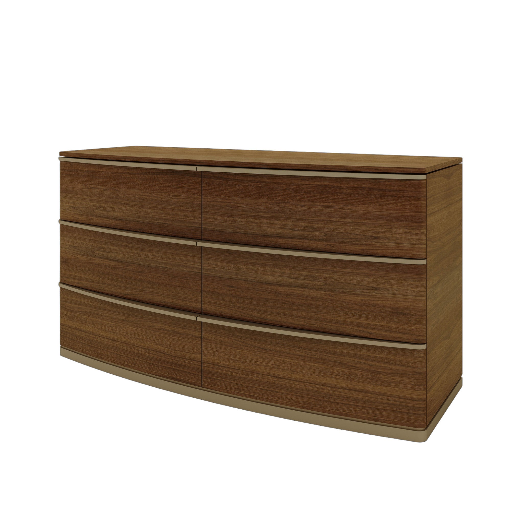 6 Drawer Chest of Drawers - Walnut
