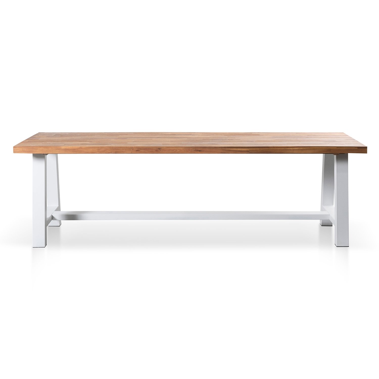Ellis 2.5m Outdoor Dining Table - Natural Top and White Base
