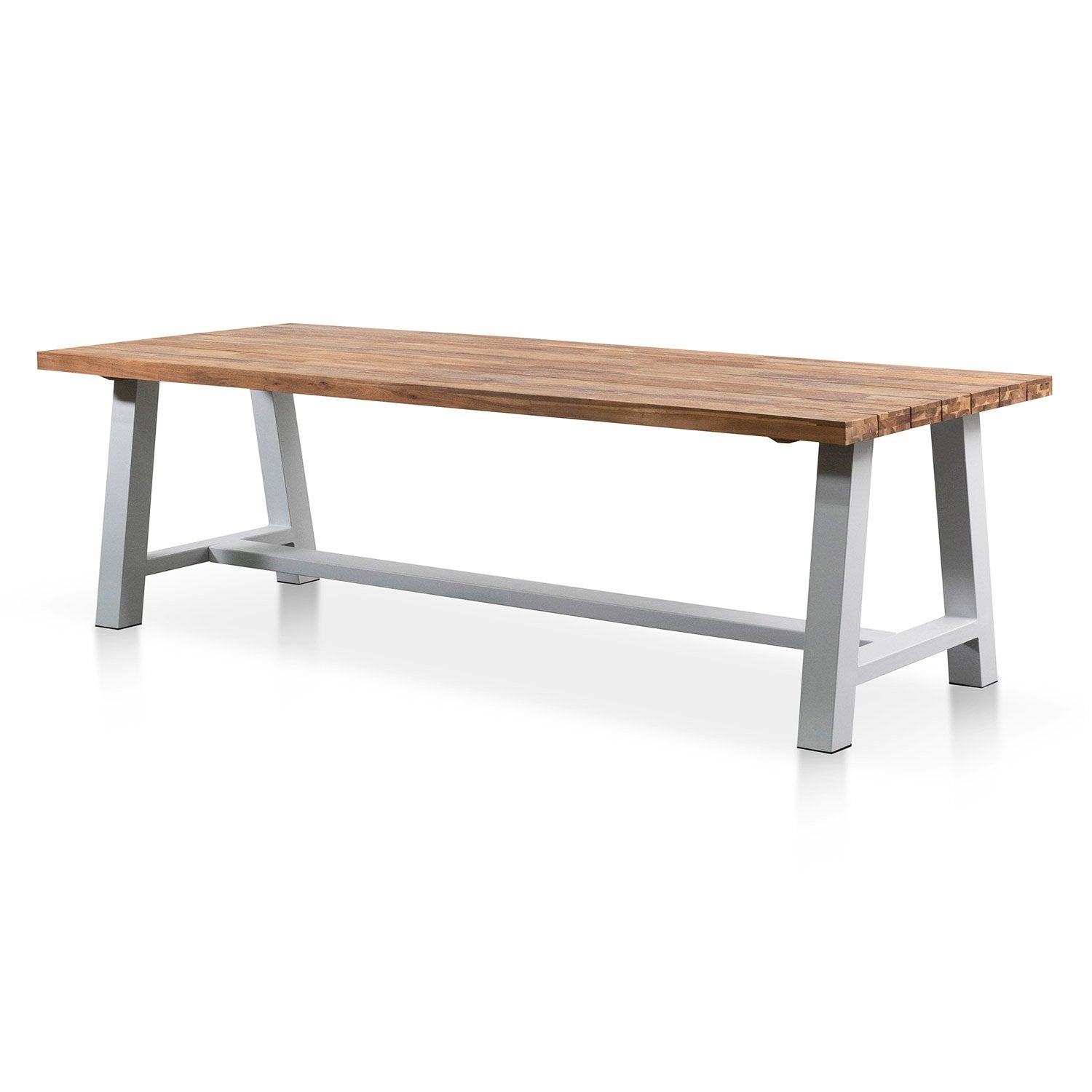 Ellis 2.5m Outdoor Dining Table - Natural Top and White Base