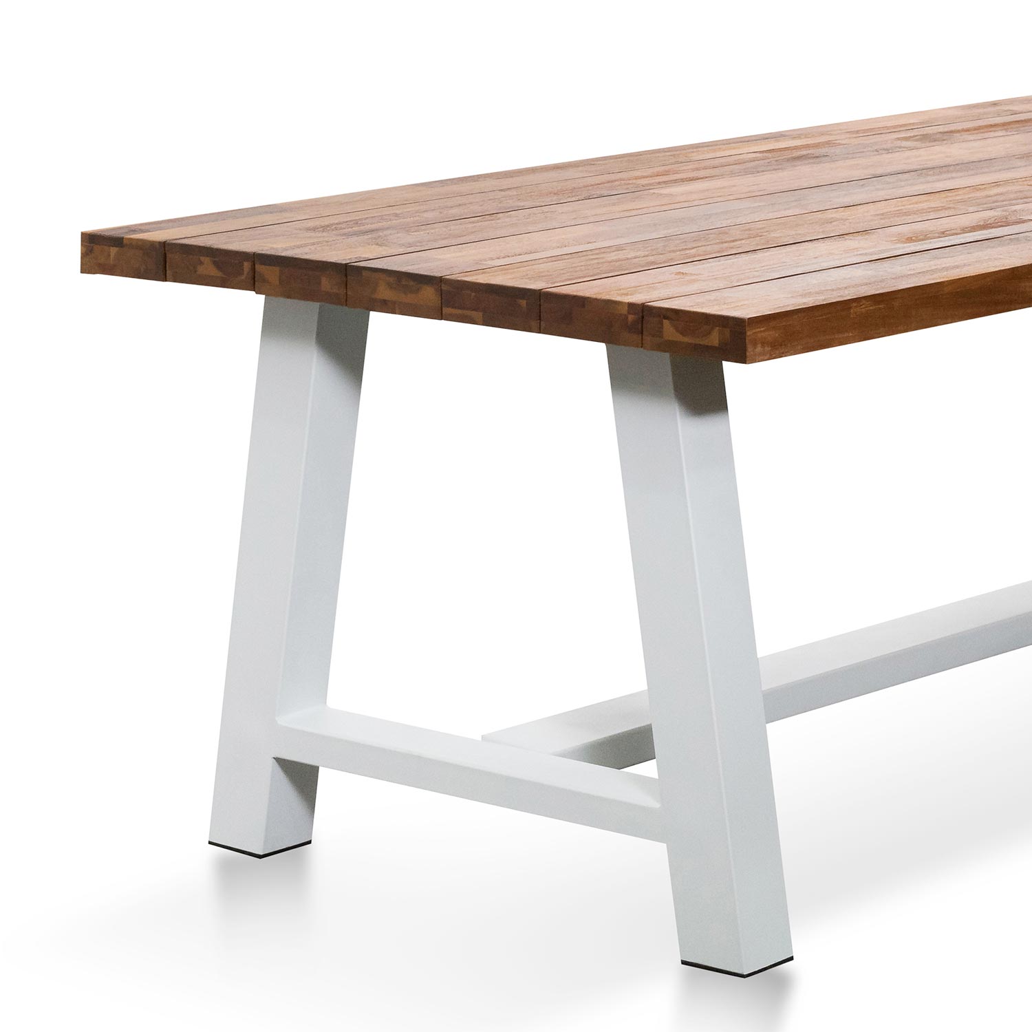 Ellis 2.5m Outdoor Dining Table - Natural Top and White Base