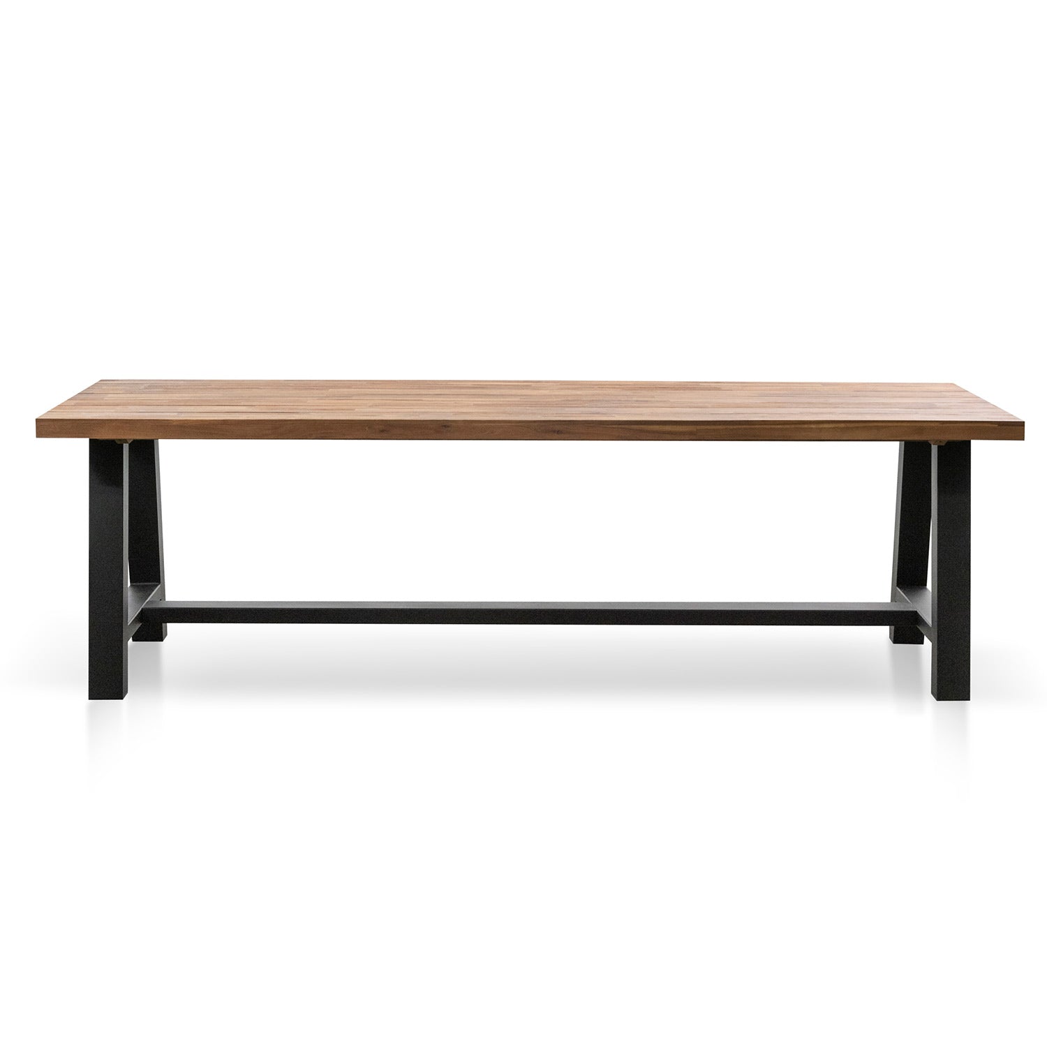CDT2166-EM Outdoor Dining Table - Natural Top and Black Base