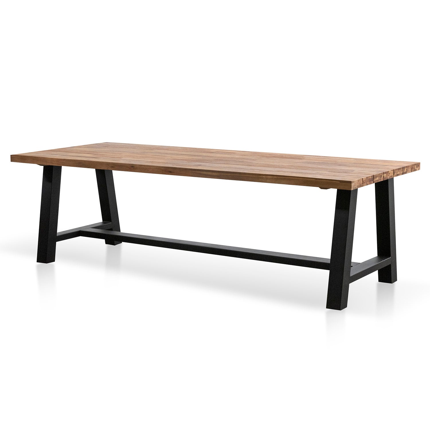 CDT2166-EM Outdoor Dining Table - Natural Top and Black Base