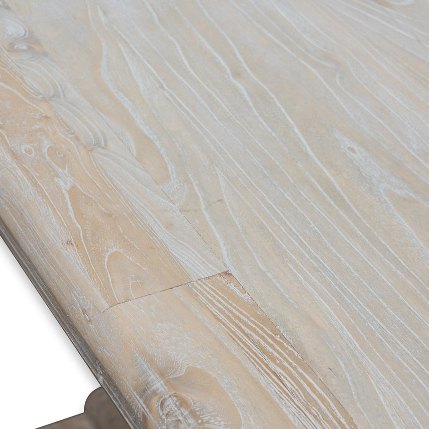 Karin 2.4m Dining Table - Rustic White Washed