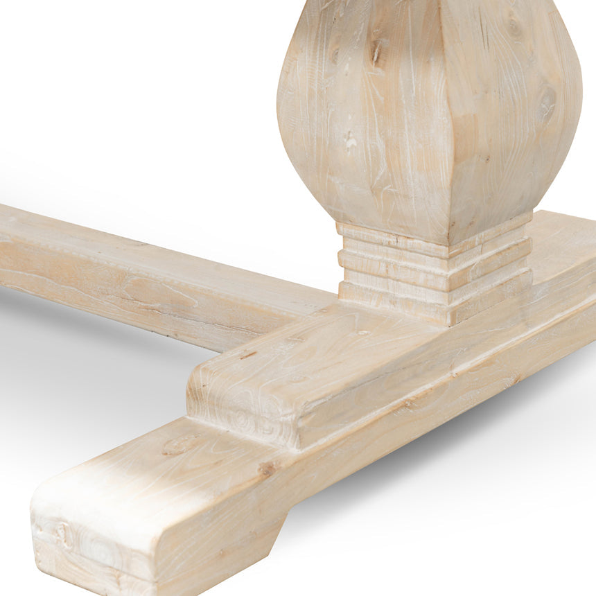 Karin 2.4m Dining Table - Rustic White Washed