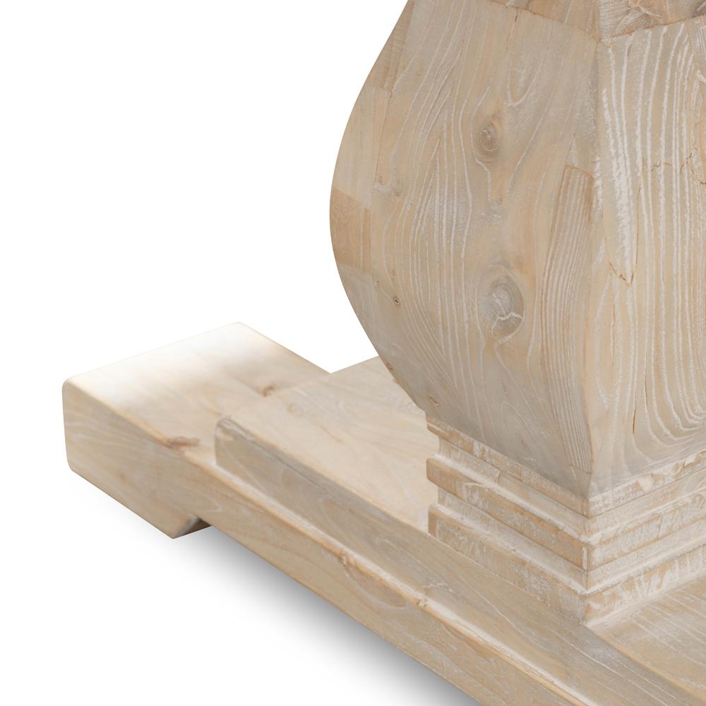 Titan Reclaimed 2.4m ELM Wood Dining Table - Rustic White Washed